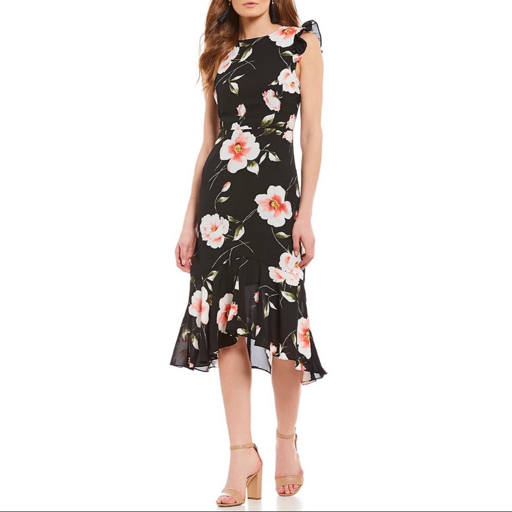 Sugarlips flutter sleeveless fishtail hem dress